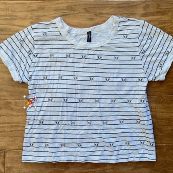 Tops - Striped Kids T-Shirt with Bear Print